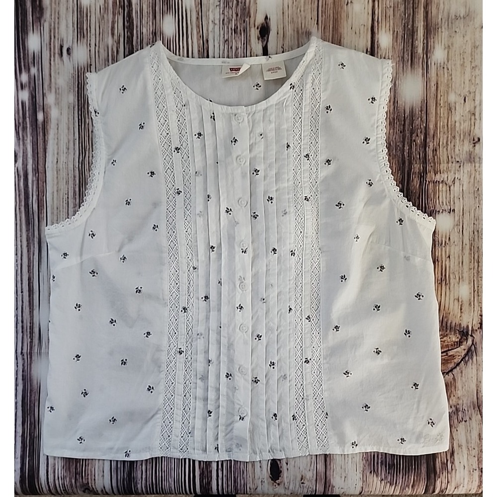 Levi's Womens Button Sleeveless Floral Top Sz S - Picture 9 of 14
